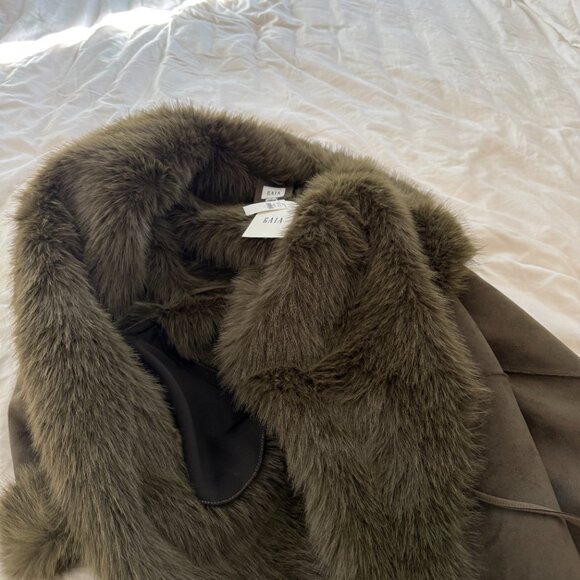 Gap × Cult Gaia Vegan Suede Wrap Coat - Brand New With Tags - Picture 4 of 9